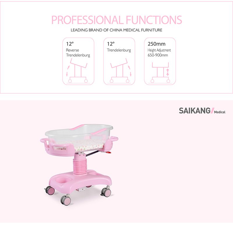 Baby crib with professional functions