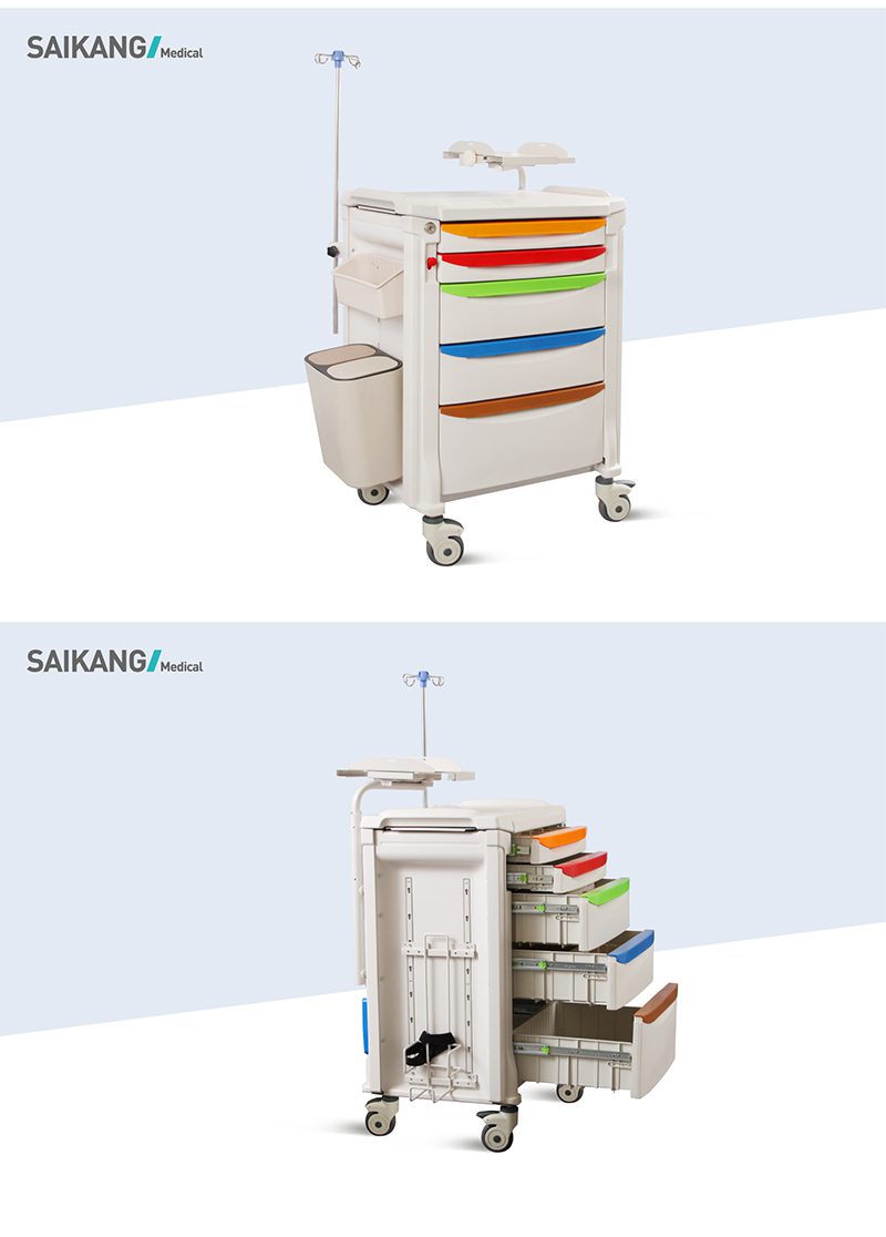 High quality ABS HDPE Medicine trolley